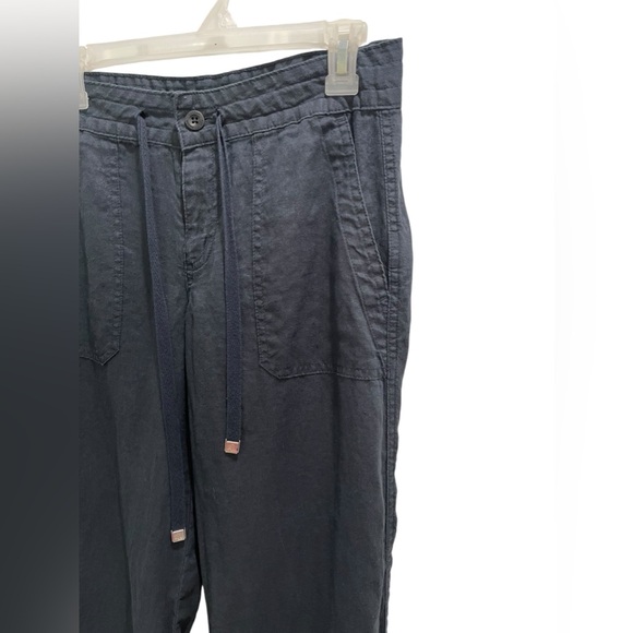 LRL Wide Leg Drawstring Linen Pants Navy Blue Women’s Size 0 - Picture 2 of 16